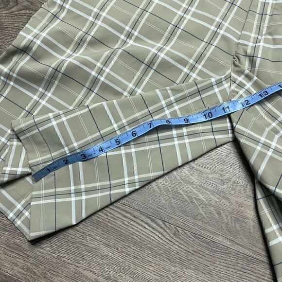 Nike Golf Shorts Mens 36 Beige Plaid Performance Dri Fit Sports Moisture Wicking - Picture 8 of 9